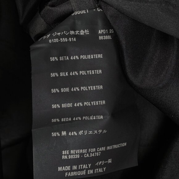 Prada Black Silk-Taffeta Belted Double-Breasted Trench Coat - Picture 10 of 11